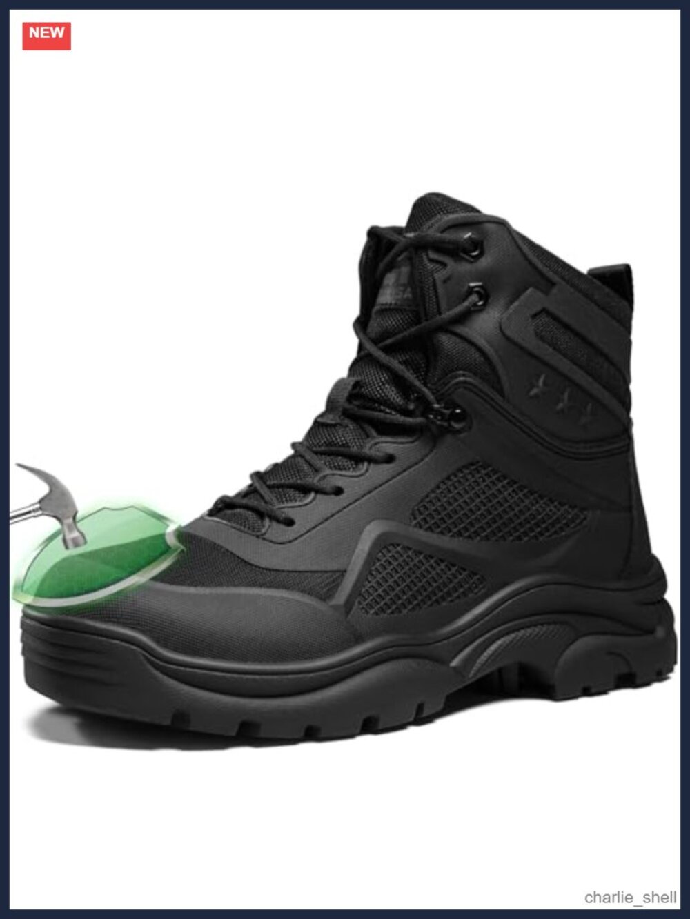 Men's Steel Toe Work Boots Kevlar Puncture Resistant Safety Boots
